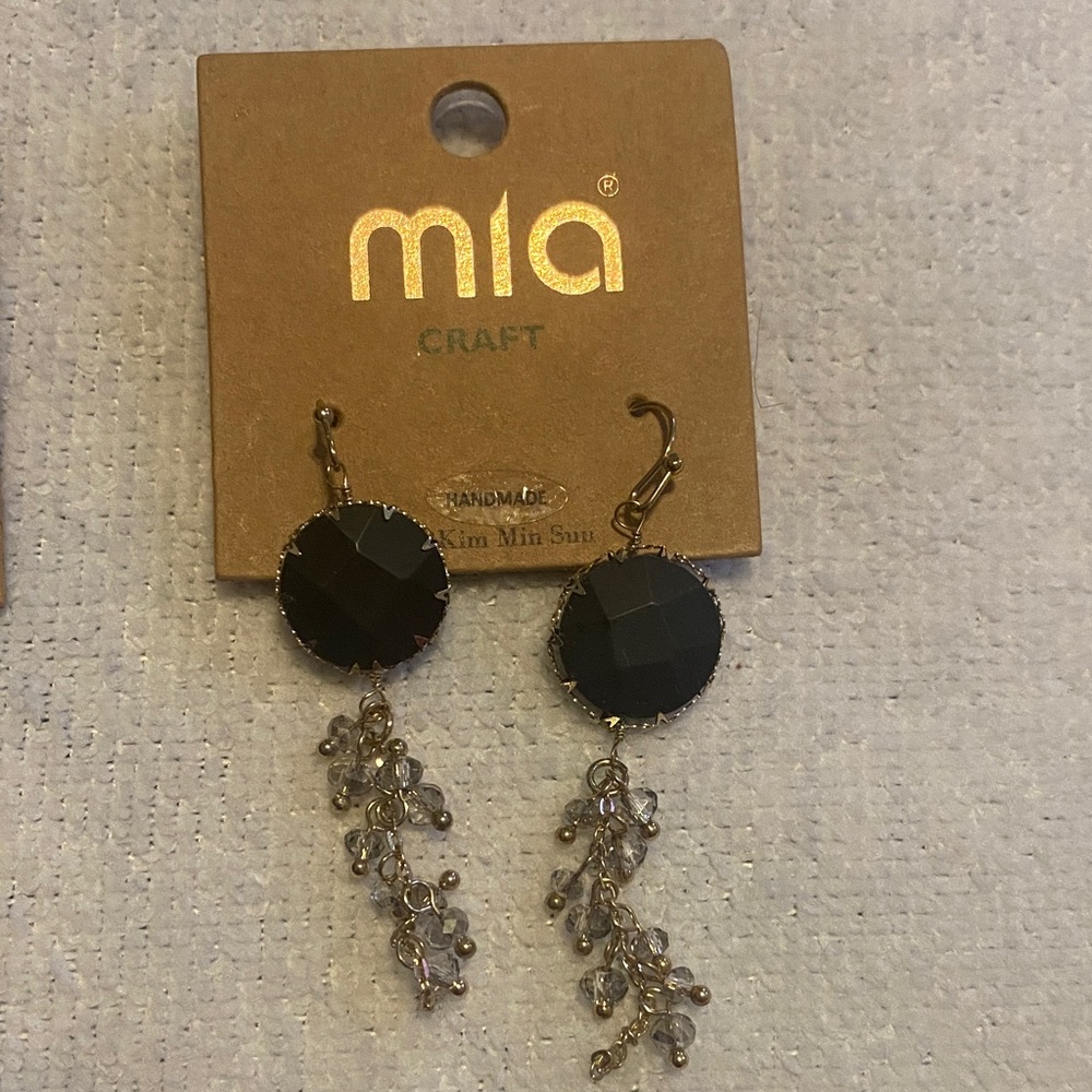 Craft Black and Gold Leaf Earrings
